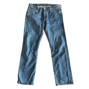 Levi's 501 Men's Sz 34 x 32 Blue Denim Button Fly Straight Leg Jeans